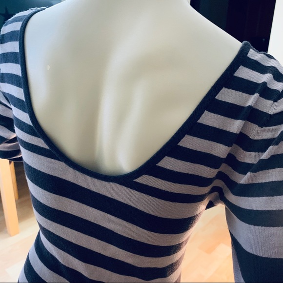 Grey Stripe Sweater Mini Dress - Picture 5 of 8